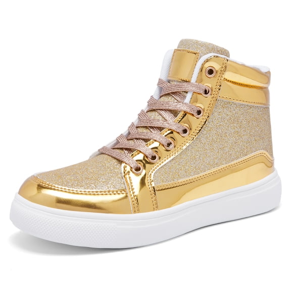 Men's high cut shiny casual shoes, lightweight casual men's shoes, party trampoline shoes, concert shoes, Christmas event festive and active wear men's shoes, couple style