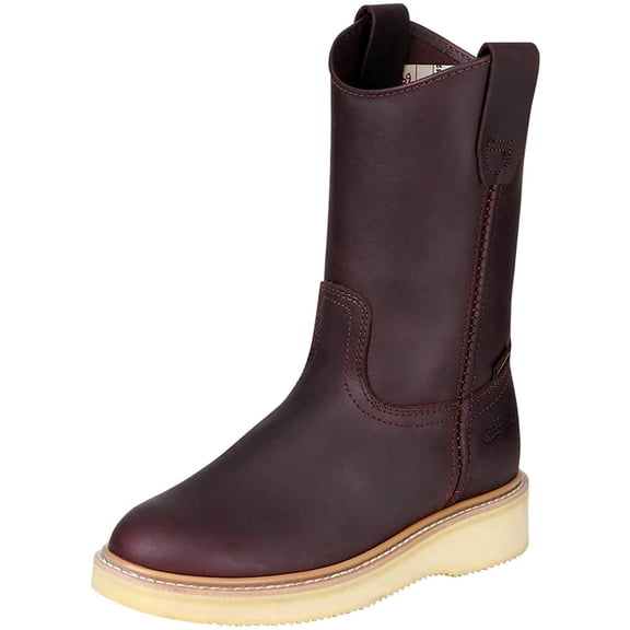 Establo Men's Shoes Work Boots Cowboy, Mid-Calf Round Toe, Brown, Size 9