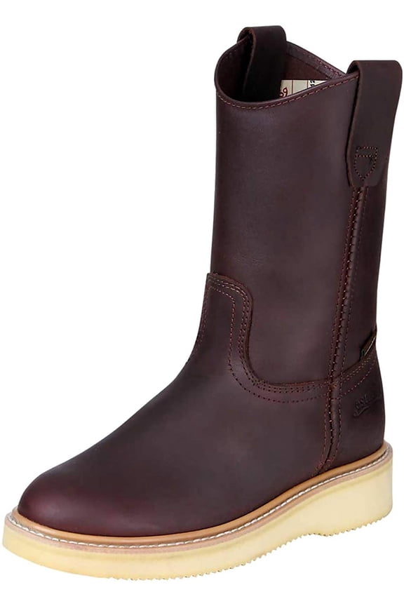 Men's Shoes Work Boots Cowboy, Mid-Calf Round Toe, Brown, Size 9