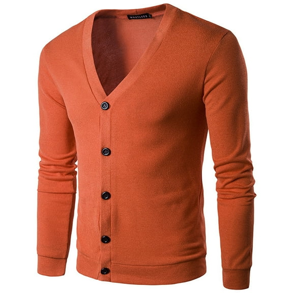 Men's youth fashion casual color V-Neck long sleeve sweaterLight Knit Jumper Scandinavian Jumper Mens Fisherman Knit Jumper