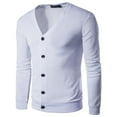 thumbnail image 1 of Men's youth fashion casual color V-Neck long sleeve sweaterLight Knit Jumper Scandinavian Jumper Mens Mens Red Cardigan, 1 of 3