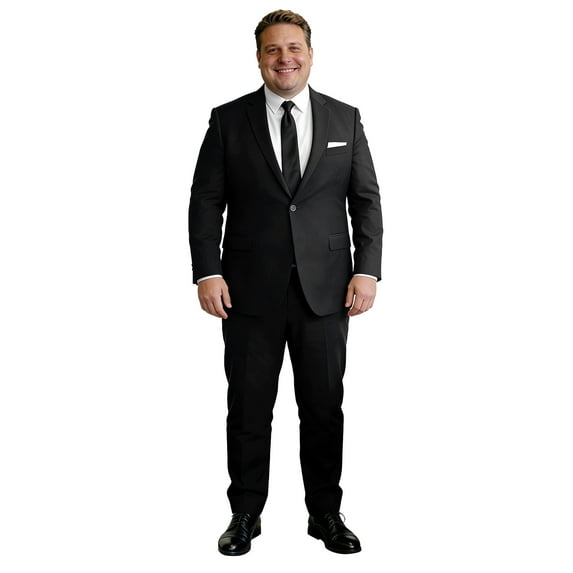 Men's Big & Tall 2-Piece Suit Set - Single Button for Wedding, Business & Formal Occasions