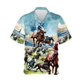 thumbnail image 1 of Men'sGraphic Tees Horse Racing Theme Print Short Sleeve Lapel T Shirt Breathable Casual Classic Fit Tshirts Shirts for Men, 1 of 3