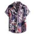 thumbnail image 1 of Men'sHawaiian Shirts Tropical Summer Floral Printed Short Sleeve Button Down Shirts Neon Mens Beach Shirts, 1 of 4
