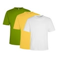 thumbnail image 1 of Men's Performance T-Shirt, 100% Polyester Interlock Short Sleeve Crewneck Tee, Assorted T-Shirt (Bright Color 3 Pack, M), 1 of 8