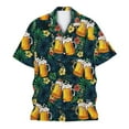 thumbnail image 1 of Men'sShirts Beer Print Shirt Button Up Lapel Short Sleeve Shirt Lightweight Relaxed Fit Casual Outdoor Trendy Tops, 1 of 2