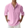 thumbnail image 1 of Men'sShirts Button Down Lightweight Pullover Shirt with Pocket Solid Color Long Sleeve Relaxed Fit Plus Size Shirts, 1 of 5