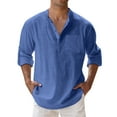 thumbnail image 1 of Men'sShirts Button Down Lightweight Pullover Shirt with Pocket Solid Color Long Sleeve Relaxed Fit Shirts for Men, 1 of 5