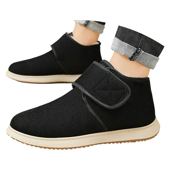 Men'sSnow Boots Thermal Snow Boots Winter Slip Warm Fleece Lined Outdoor Hiking Boots Comfortable Non Cold Weather Footwear Black 43