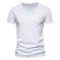 thumbnail image 1 of Men'sTshirts Lightweight V Neck Short Sleeve Smooth T Shirt Classic Fit Casual Solid Color Tshirt for Men, 1 of 2