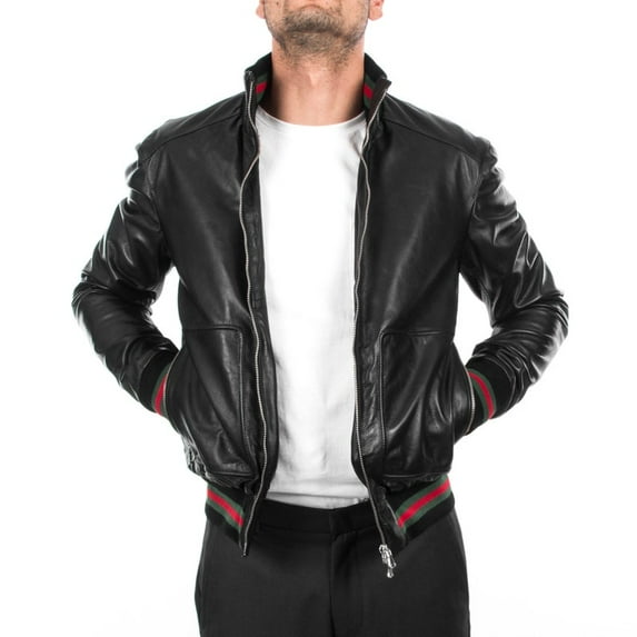 Men soft genuine lambskin Bomber leather jacket - Motorcyle Leather Jacket -Casual Leather Jacket - Moto Jacket