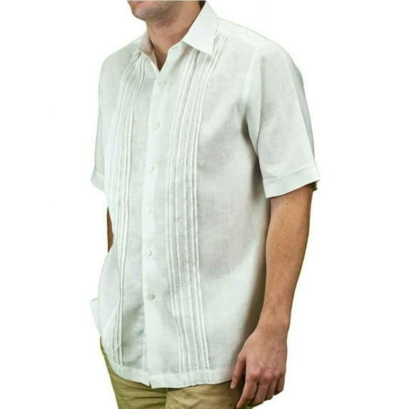 Men'ss Short Sleeve beach wedding shirt SIZE:M COLOR:WH