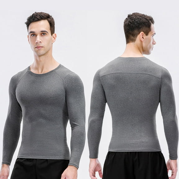 Men\u0027s 3pcs Men's Athletic Long Sleeve Compression Shirts Quick Dry Workout T-Shirt Running