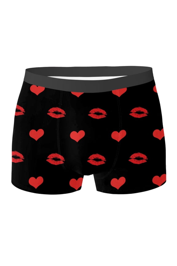 Men underwear 2 Customized For Boyfriend Personalize With Face Unique for Him Comfort Underwear Red M