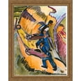 thumbnail image 1 of Men with Wheelbarrows 28x36 Large Gold Ornate Wood Framed Canvas Art by Ernst Ludwig Kirchner, 1 of 2