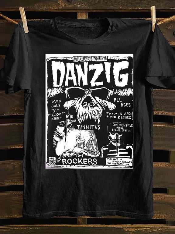 MenGifts Mens Danzig Punk Rock Band TBirthday HimShirt Birthday Him Vintage TV Poster DesignMens Tee Soft% CottonMens Tee Casual AllBirthday HimMatchMens Tee WashableMens Tee Black with White
