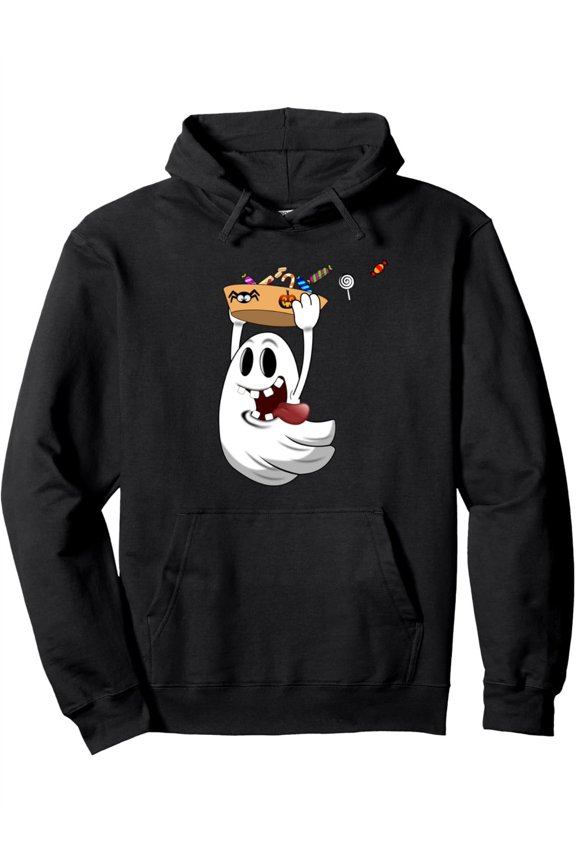 MenS Black Hoodie with Playful & Sweets Design - Casual Long Sleeve Pullover, All-Season Comfort, Non-Stretch Fabric, Perfect for Halloween or Casual Attire, Halloween Costume, Lounge Wear, Fun Print