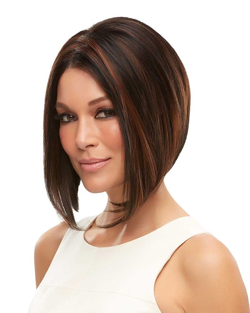 Mena, a Jon Renau Wig Lace Front Monofilament Top Open Wefted Cap Angled Bob with a