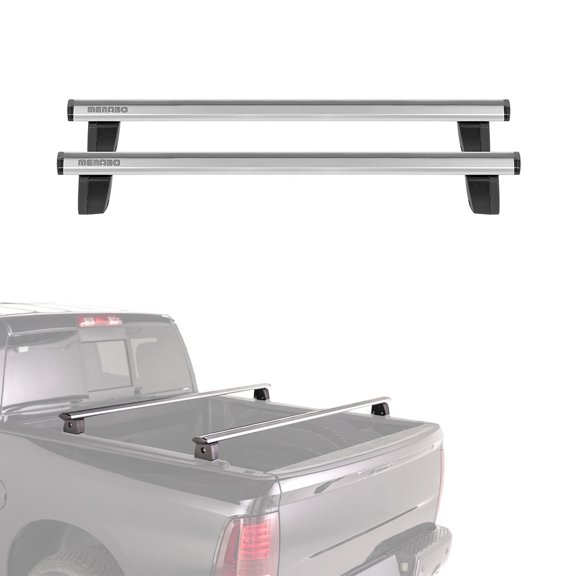 Menabo Truck Bed Rack fits Universal Aluminum Pick Up Ladder Rack Silver 2Pcs