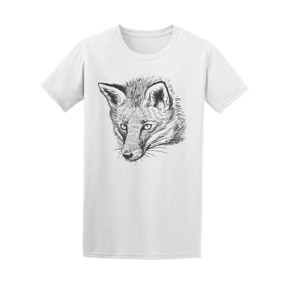 Menacing Fox Ink Style T-Shirt Men -Image by Shutterstock, Male x-Large