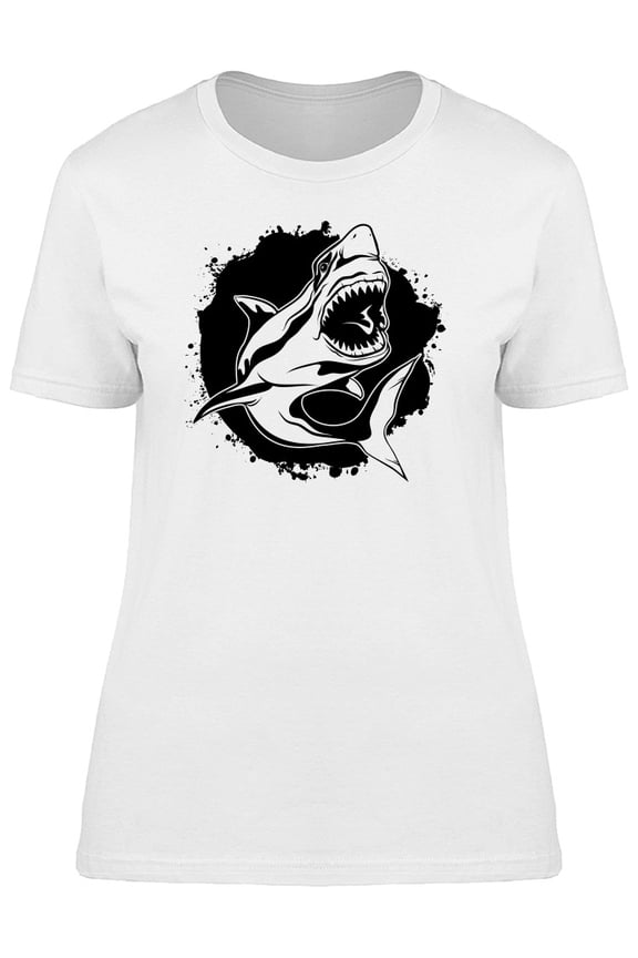 Menacing Shark Paint Art T-Shirt Men -Image by Shutterstock, Male Small