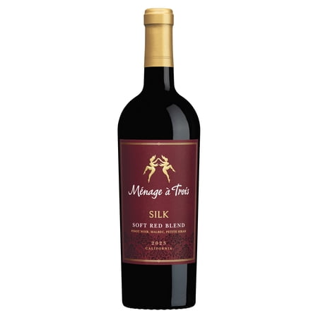 Menage a Trois Silk California Red Wine, 750 ml Glass Bottle, 13.5% ABV