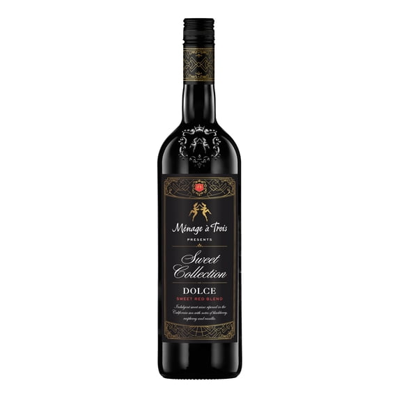 Menage a Trois Sweet Collection Dolce Sweet California Red Wine, 750 ml Glass Bottle, 9.5% ABV