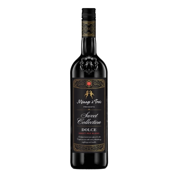 Menage a Trois Sweet Collection Dolce Sweet California Red Wine, 750 ml Glass Bottle, 9.5% ABV