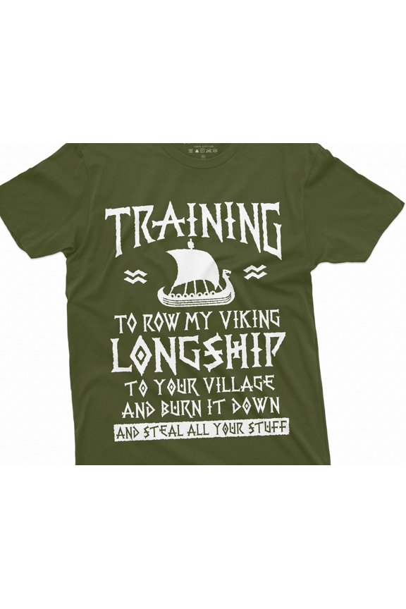 Menamp39s Funny Viking Training Tshirt Nordic Norse Longship Mens Humor Viking Heritage Te