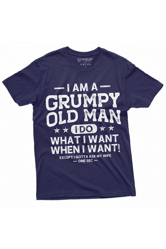 Menamp39s Grumpy old Man Ask my wife Funny Tshirt Gift for papa Grandpa Shirt Grandfather
