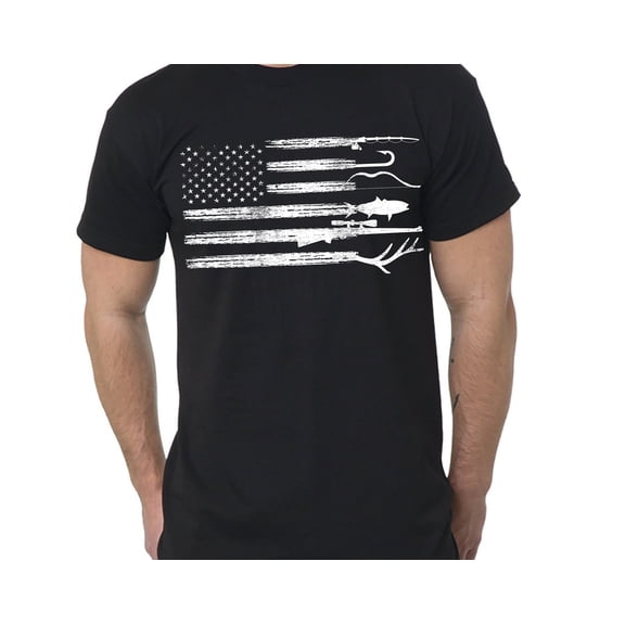 Menamp39s Tall Tshirt Extra Long Tee Hunting Fishing Shirt USA Flag Nature Camo Shirt Fath