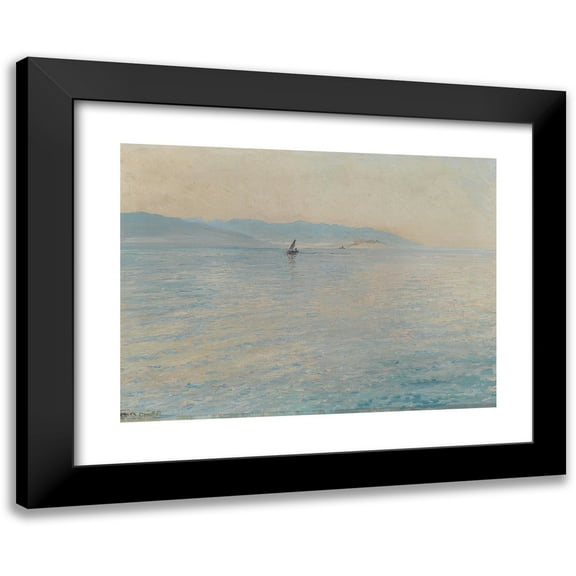Menci Clement Crnčić 14x11 Black Modern Framed Museum Art Print Titled - Calm Sea, Bonaca