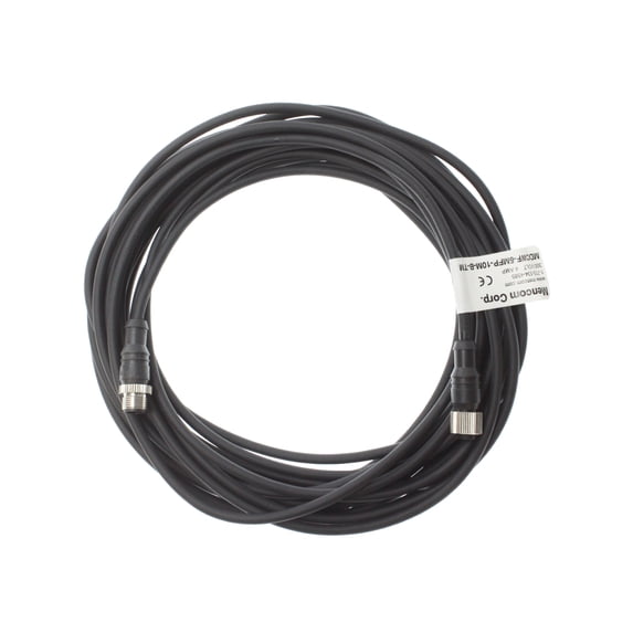 Mencom MDCWF-5MFP-10M-B-TM MicroDC Male to Female 5-Pin M12 Cable Assembly, 10-Meter