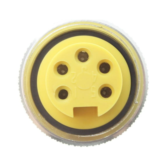 Mencom MIND-5FP-DP1 DeviceNet Series 5-Pin Female M12 Type Connector Body, Yellow
