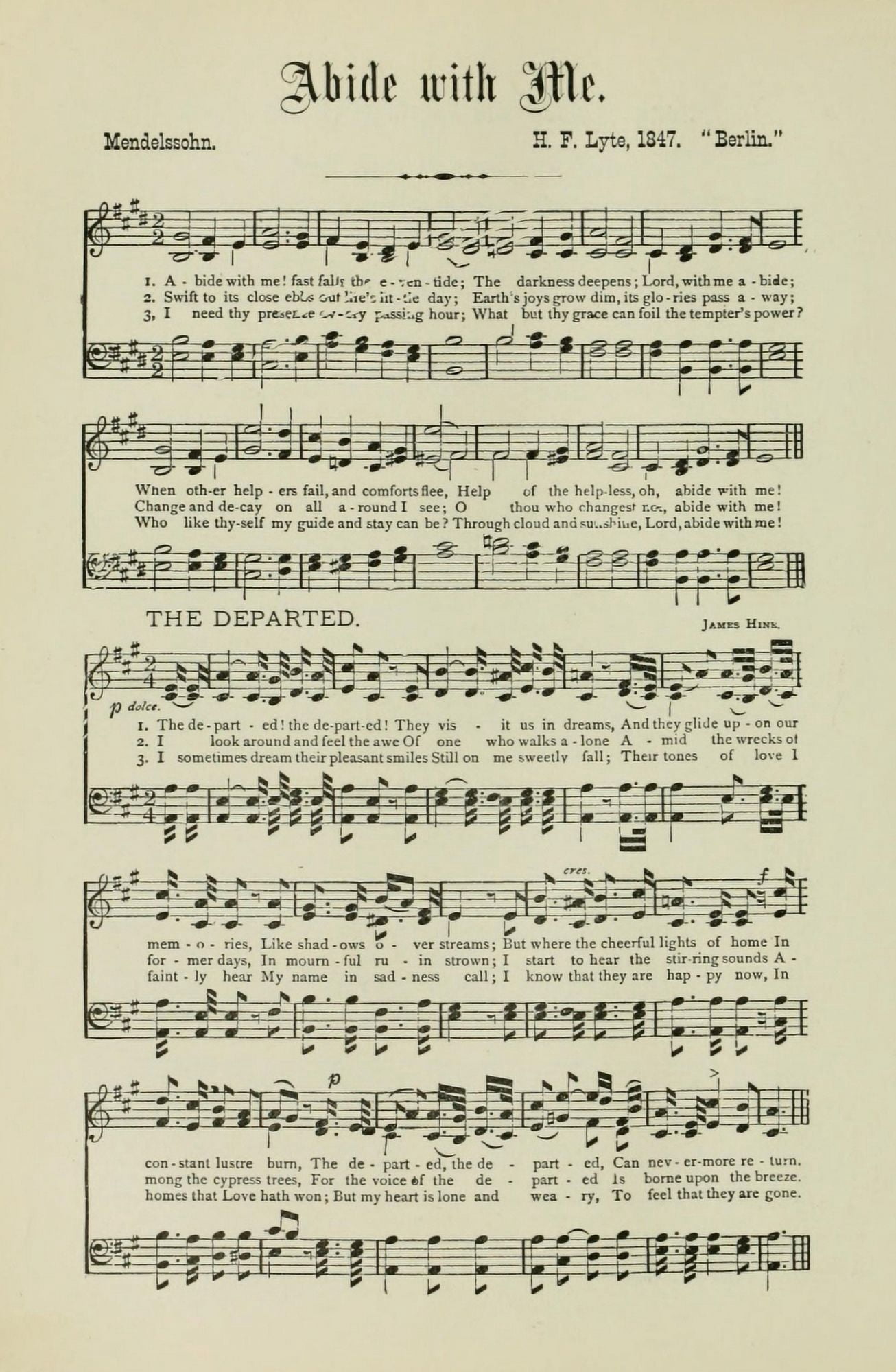 Mendelssohn & Lyte Songs that Never Die 1894 Abide with Me Canvas Art - (24 x 36)