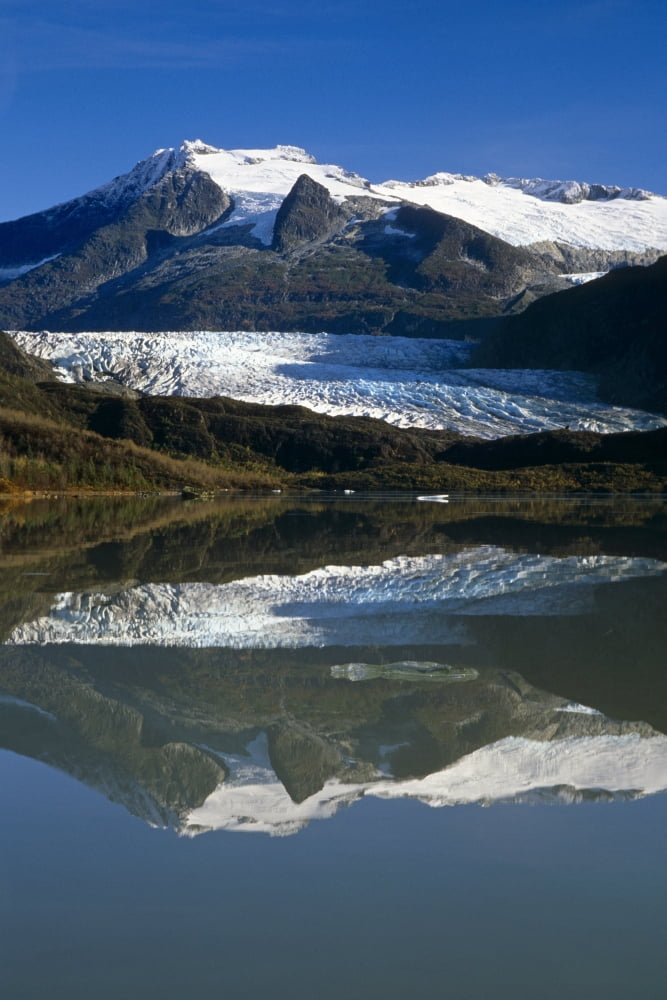 Mendenhall Glacier Reflects In Its Own Lake Near JuneauAk Coast Mtns Tongass National Forest Se Summer Canvas Art - Peter Barrett Design Pics (11 x 17)