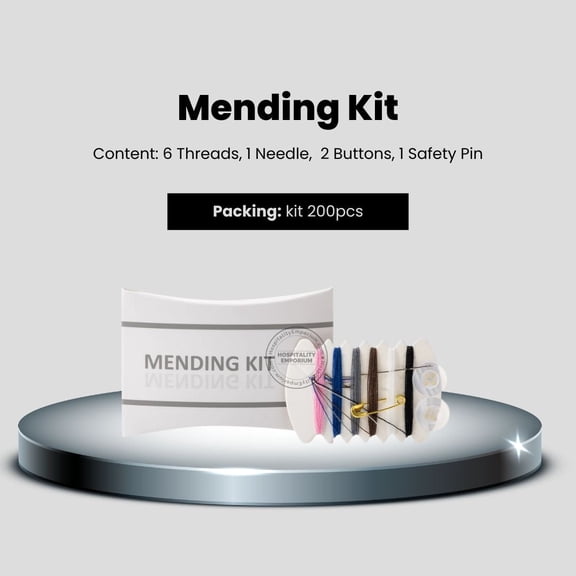 Mending Kit - Contents: 6 Threads, 1 Needle, 2 Buttons, 1 Safety Pin 500/cs