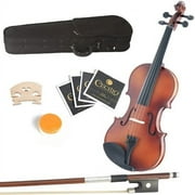 Mendini 14-Inch MA350 Satin Antique Solid Wood Viola with Case, Bow, Rosin, Bridge and Strings