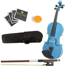 Mendini 16-Inch MA-Blue Solid Wood Viola with Case, Bow, Rosin, Bridge and Strings