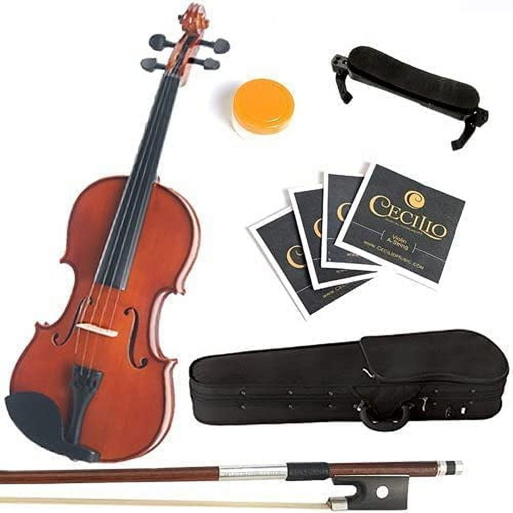 Mendini by cecilio size handcrafted solid wood violin with 1 on sale year warranty