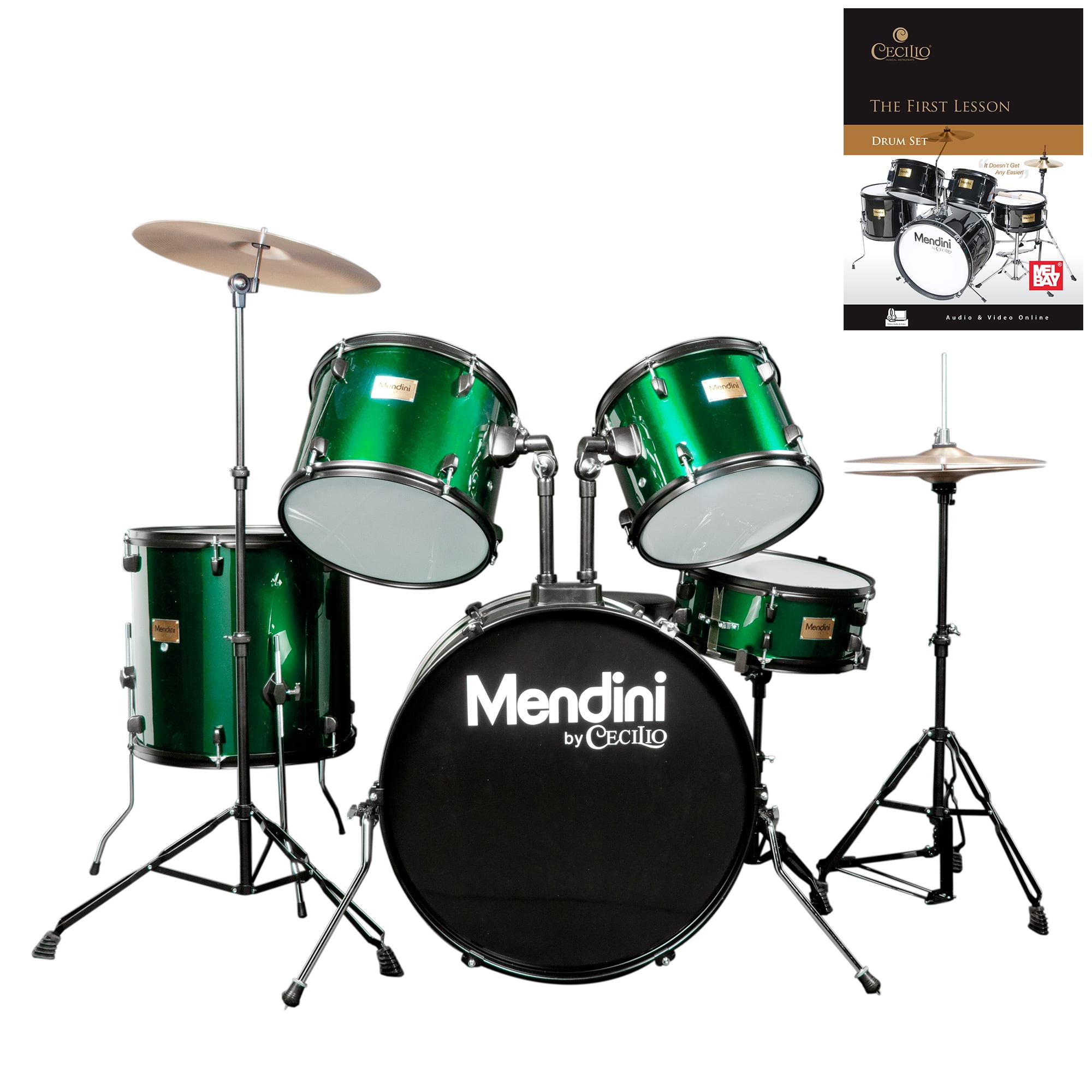 Mendini by Cecilio Complete Full Size 5 Piece Adult Drum Set w
