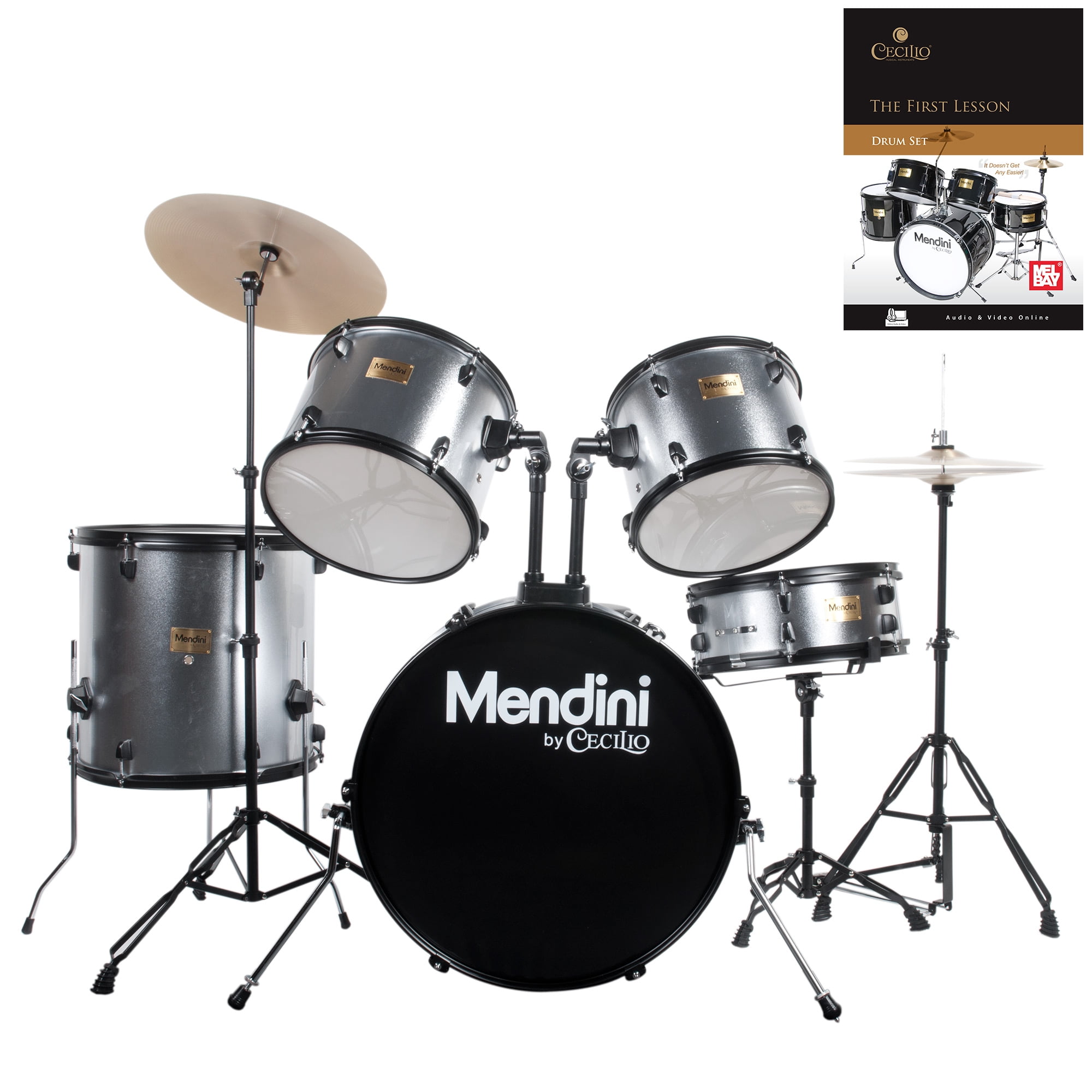 Mendini by Cecilio Complete Full Size 5 Piece Adult Drum Set w