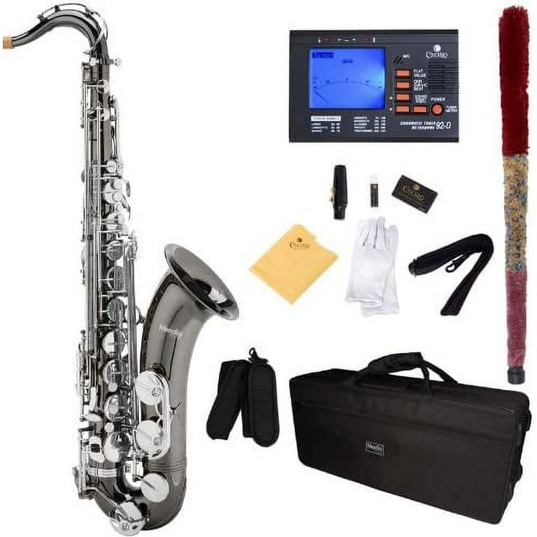 DZDZDZ Saxophone Enfant en Nickel Noir Mat Petit Saxophone Coudé en Si  Bémol Saxophone Professionnel : : Instruments de musique et Sono