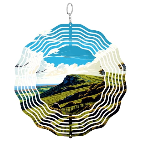 Mendip Hills Wind Spinner, Kinetic 3D Nature Reserve Outdoor Art Hanging Decor