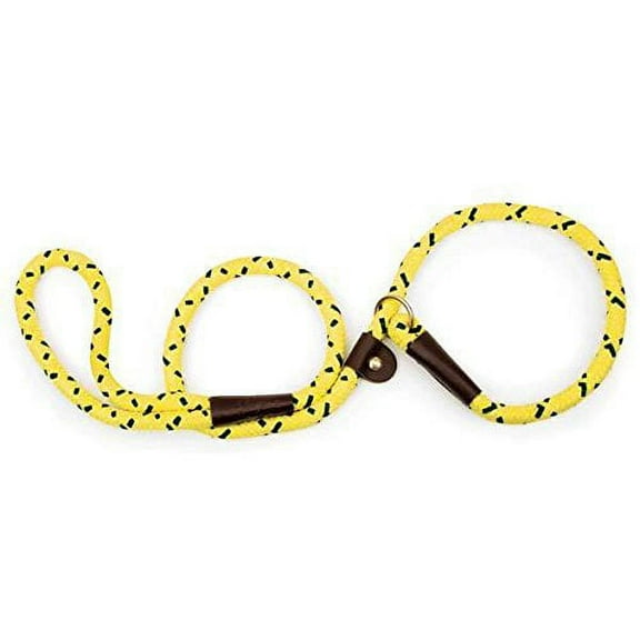 Mendota Dog Training Durable Slip Leads Rope Leather Slide 6 Ft Choose Color(Yellow)