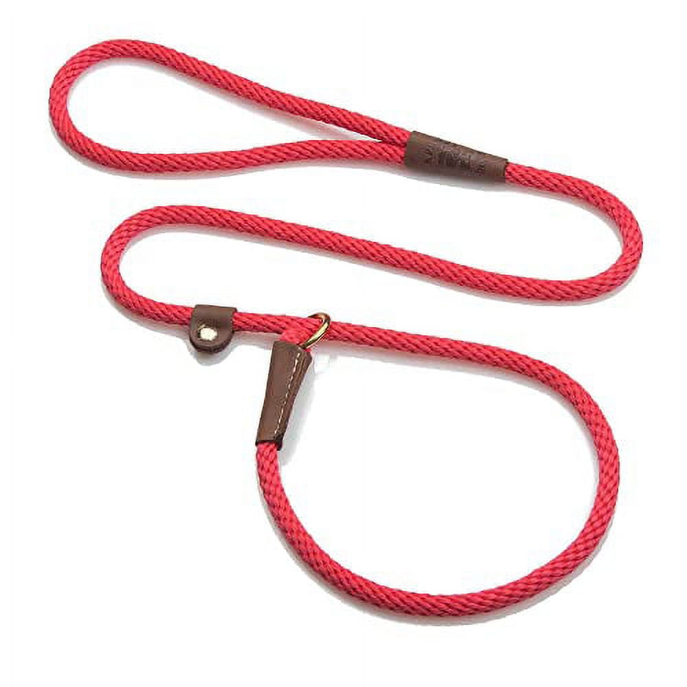 Mendota Pet Slip Leash Dog Lead and Collar Combo Red, 3/8 in x 6