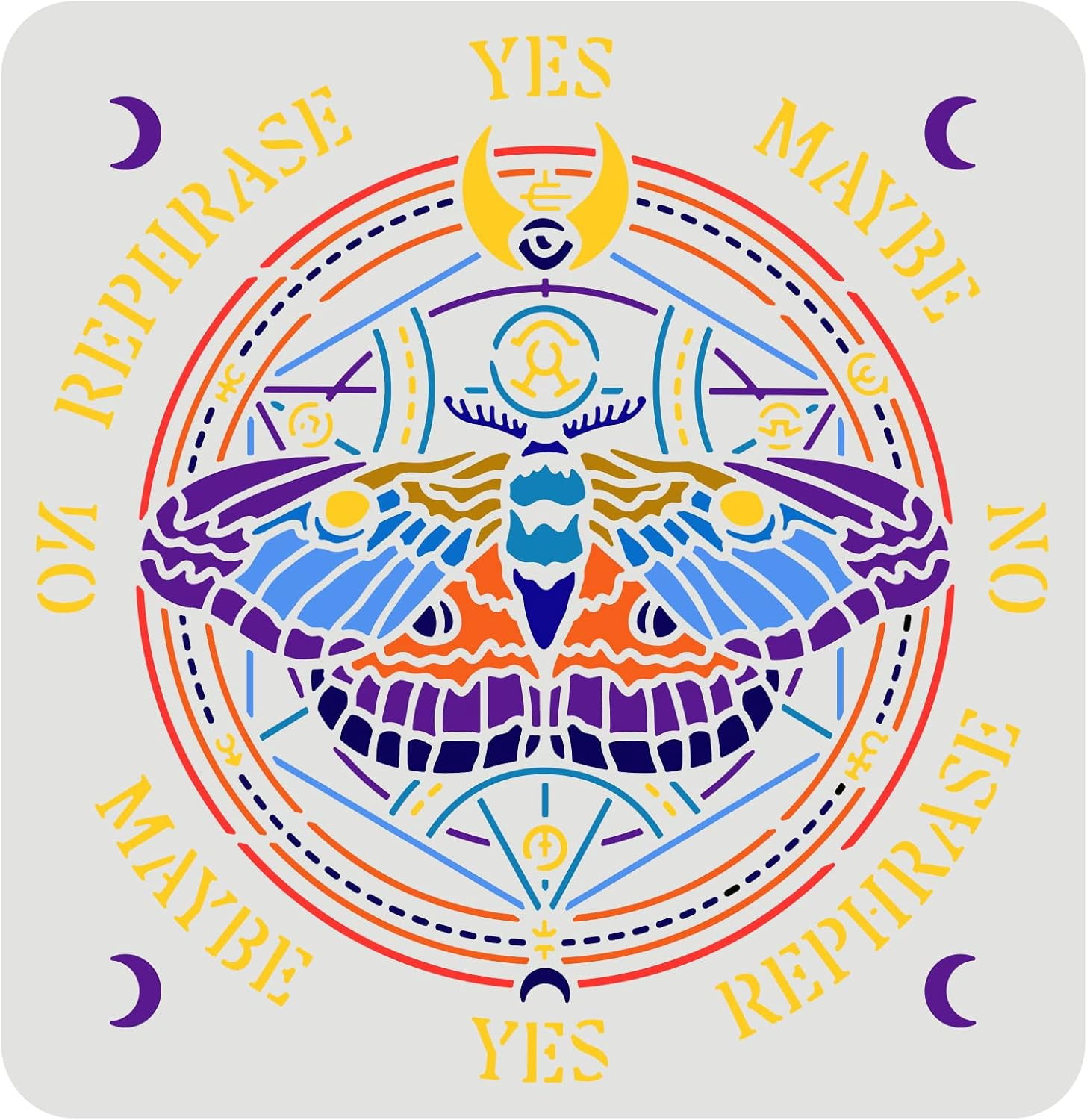 Mendulum Board Dowsing Divination Stencil 11.8x11.8inch Symbol Drawing ...