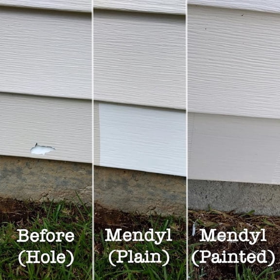 Mendyl Vinyl Siding Repair Kit, Covers Cracks & Holes, 2 Patches, 6.5 in, White