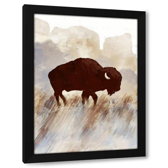 Dan Meneely 11x14 Black Modern Wood Framed Wall Art Titled - Buffalo Sunset Hill I