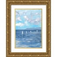 thumbnail image 1 of Meneely, Dan 11x14 Gold Ornate Wood Framed with Double Matting Museum Art Print Titled - Boats and Waves II, 1 of 4